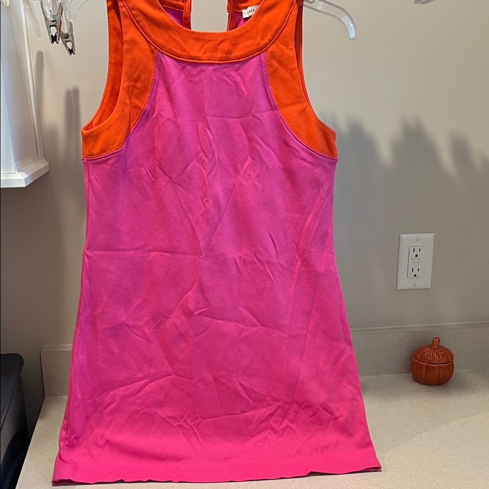 Vibrant Pink and Orange Women's Dress